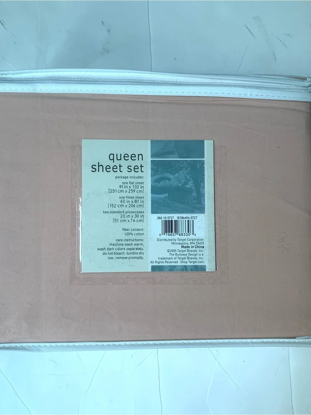 NWT 4pc 100% Cotton Solid Queen Sheet Set Fitted Flat Pillowcases Pink Peach